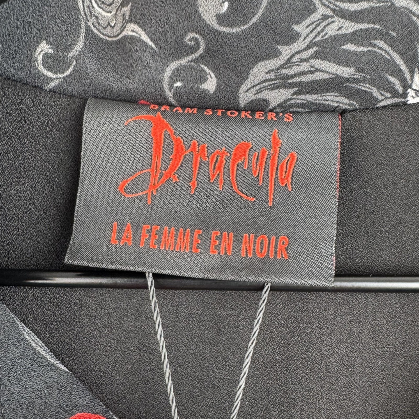 La Femme En Noir Bram Stoker's Dracula Camp Shirt Women's Xxs Black Gothic Nwt — image 4 of 8